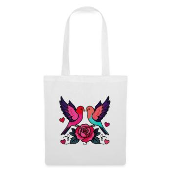 Vibrant Love Birds with Rose - Tote Bag - white - Front