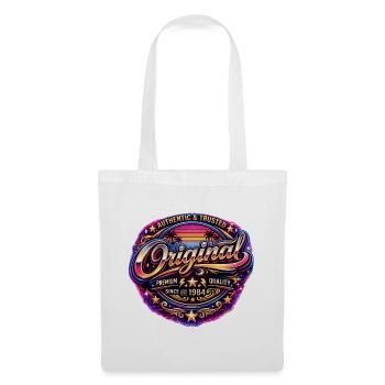 Insigne rétro des années 1980 Neon Synthwave Original 1984 - Sac en tissu - blanc - Devant