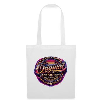 Retro 1980s Neon Synthwave Original 1989 Badge - Stoffbeutel - Weiß - Vorne