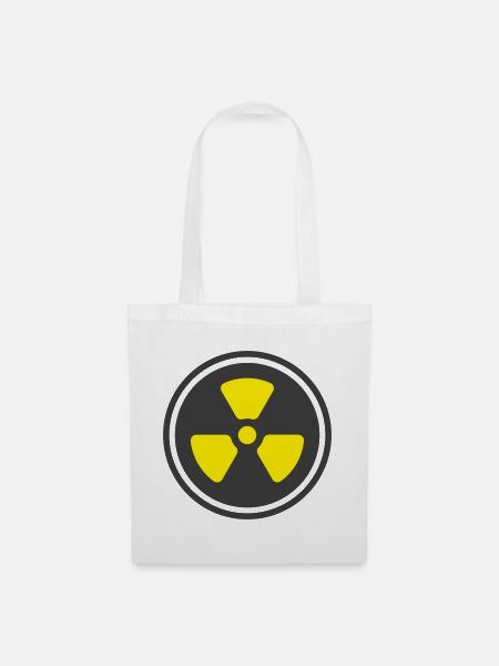 Strahlenwarnung Feststoff-Ikon-Nuclea-Symbol - Stoffbeutel - Weiß
