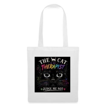 Thérapie par chats : Le chat est mon thérapeute - Sac en tissu - blanc - Devant
