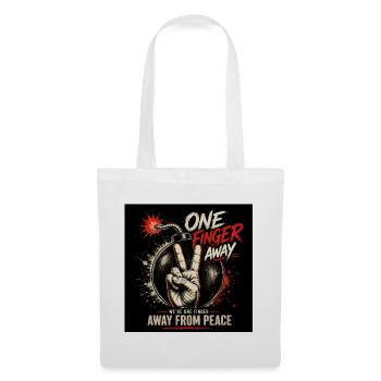 À un doigt de la paix - Sac en tissu - blanc - Devant
