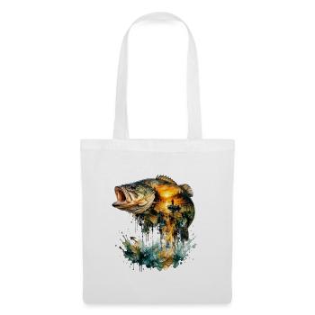 Pêche au coucher d'aquarelle géante - Sac en tissu - blanc - Devant