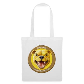 Stafficone Badge simulé féroce - 053b - Sac en tissu - blanc - Devant