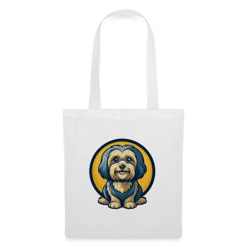 Havanese Dog Kawaii Mascot Cartoon Clipart Logo - Tote Bag - white - Front
