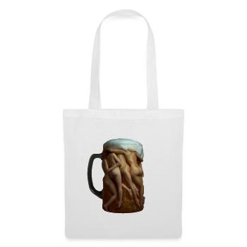 Surreal Beer Vessel of Intertwined Silhouettes - Tote Bag - white - Front