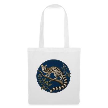 Genetta genetta – Illustration naturaliste - Sac en tissu - blanc - Devant