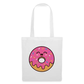 Kawaii Donut Lächeln Print - Stoffbeutel - Weiß - Vorne
