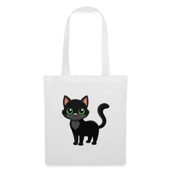 Cute black cat - Tote Bag - white - Front