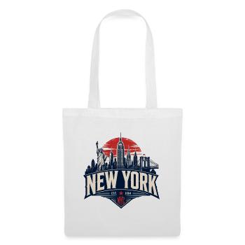 New York Skyline Retro Grafik - Stoffbeutel - Weiß - Vorne