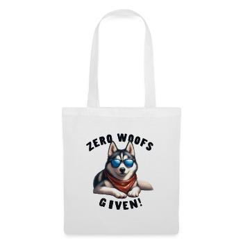 Zero Woofs Geschenkt für cooles Husky-Hunde-Design-Merch - Stoffbeutel - Weiß - Vorne