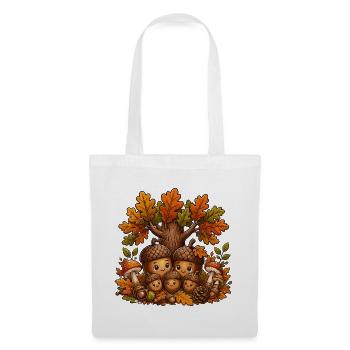 Acorn family in the autumn forest - Tote Bag - white - Front