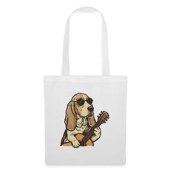 Hippy Beagle Guitar Dog - Sac en tissu - blanc - Devant