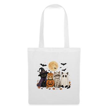 Costume de fantôme de la sorcière citrouille et de la citrouille d’Halloween - Sac en tissu - blanc - Devant