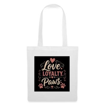 Love Loyalty Paws Tierliebe Motiv - Stoffbeutel - Weiß - Vorne