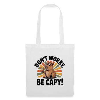Dont Worry Be Capy! Side Pose - Tote Bag - white - Front