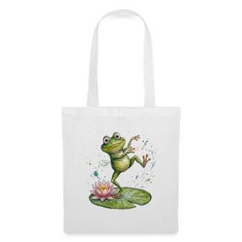 Grenouille dansante sur le nénuphar - Sac en tissu - blanc - Devant