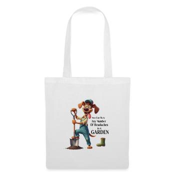 Dolging Dog & Gardening Lover Humor-Merch - Stoffbeutel - Weiß - Vorne
