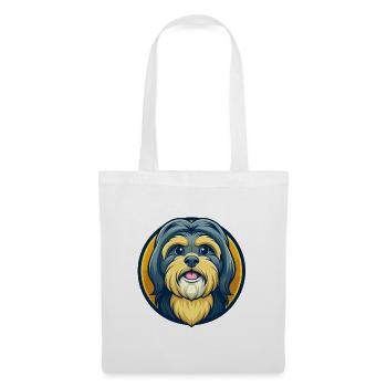 Shih Tzu Hund Kawaii Maskottchen Cartoon Clipart Logo - Stoffbeutel - Weiß - Vorne