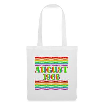 Anniversaire août 1966 - Rainbow - Sac en tissu - blanc - Devant