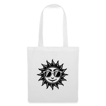 Sun with sunglasses - Tote Bag - white - Front