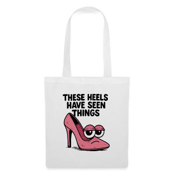 These heels have seen things | Comic High Heels - Tote Bag - white - Front
