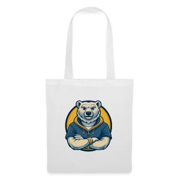 Polar Bear Kawaii Maskottchen-Cartoon-Clipart-Logo - Stoffbeutel - Weiß - Vorne