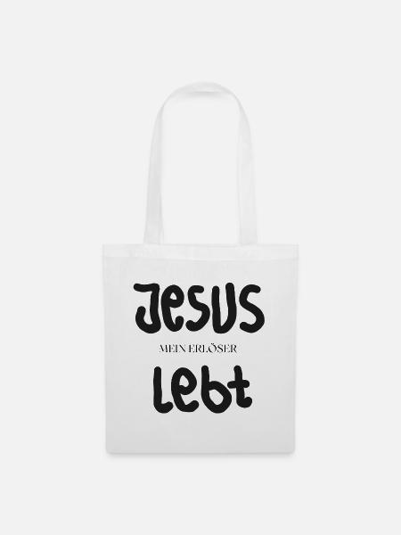 Jesus lebt – Mein Erlöser - Stoffbeutel - Weiß