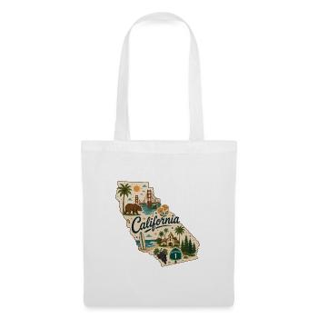 California Vintage State Travel Aufkleber - Stoffbeutel - Weiß - Vorne