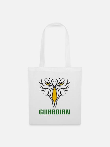 GUARDIAN - Stylisches Raubvogel - Design - Stoffbeutel - Weiß