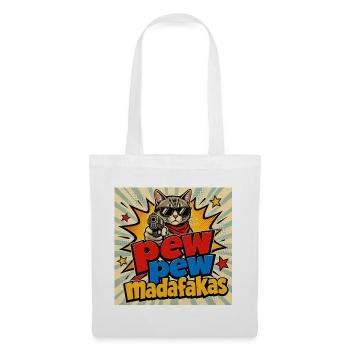 Pew Pew Madafakas Katze - Stoffbeutel - Weiß - Vorne