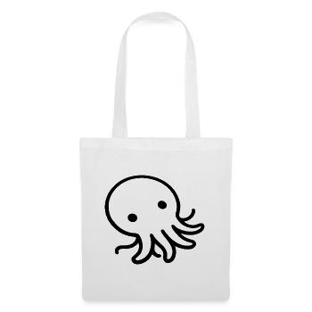 Liegender Oktopus One Line Meeresmotiv - Stoffbeutel - Weiß - Vorne