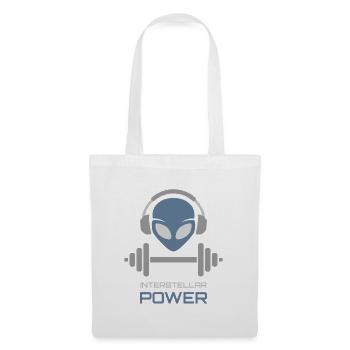 Powerlifting Alien Fitness Gym - Stoffbeutel - Weiß - Vorne