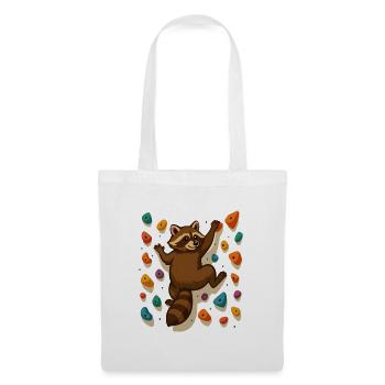 Climbing raccoon: Artful bouldering - Tote Bag - white - Front