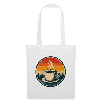 Coffee Retro Badge Vintage-Stil Grafik - Stoffbeutel - Weiß - Vorne