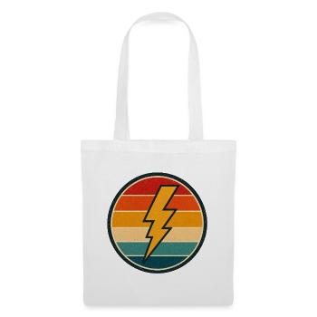 Lightning Retro Badge Vintage-Stil Grafik - Stoffbeutel - Weiß - Vorne