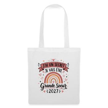 Enfant Future Grande Soeur 2027 Je Vais Etre Grand - Sac en tissu - blanc - Devant