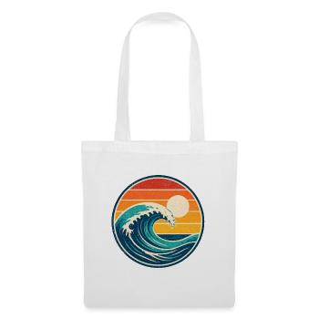 Wave Retro Badge Vintage Style Graphic - Tote Bag - white - Front