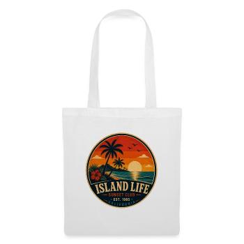 Island Life Retro-Abzeichen Vintage-Küstengrafik - Stoffbeutel - Weiß - Vorne