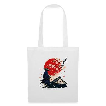Samurai under cherry blossoms - Tote Bag - white - Front