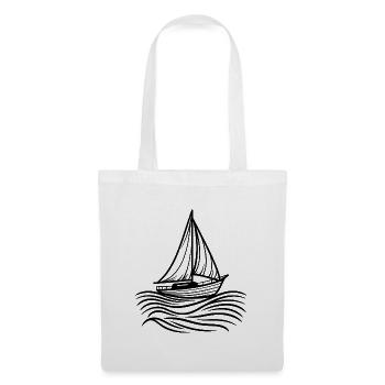Voilier classique sur les vagues de l’océan - Sac en tissu - blanc - Devant