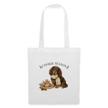 Cookie Season Longhair Dachshund Christmas - Tote Bag - white - Front