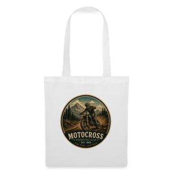 Motocross Vintage Adventure Grafik - Stoffbeutel - Weiß - Vorne