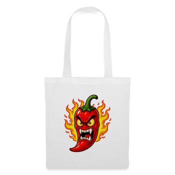 Angry Chili Pepper – Fire Spicy Cartoon Desi - Tote Bag - white - Front