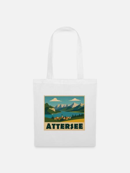Attersee Minimal - Stoffbeutel - Weiß