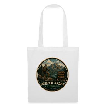 Mountain Explorer Vintage-Abenteuergrafik - Stoffbeutel - Weiß - Vorne