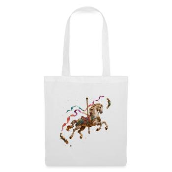 Gold merry-go-round horse and fairy ribbons - Tote Bag - white - Front