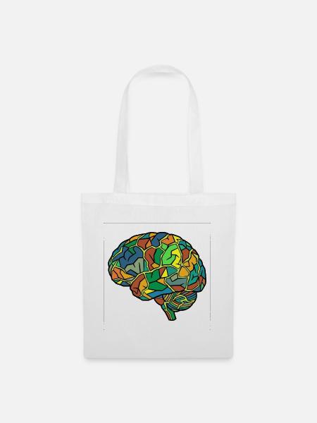 Kaleidoscope Brain Pattern - Tote Bag - white