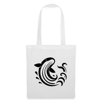 Leaping Whale Silhouette Sea Motif - Tote Bag - white - Front