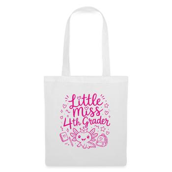 Little Miss 4th Grader – Cute Axolotl - Tote Bag - white - Front